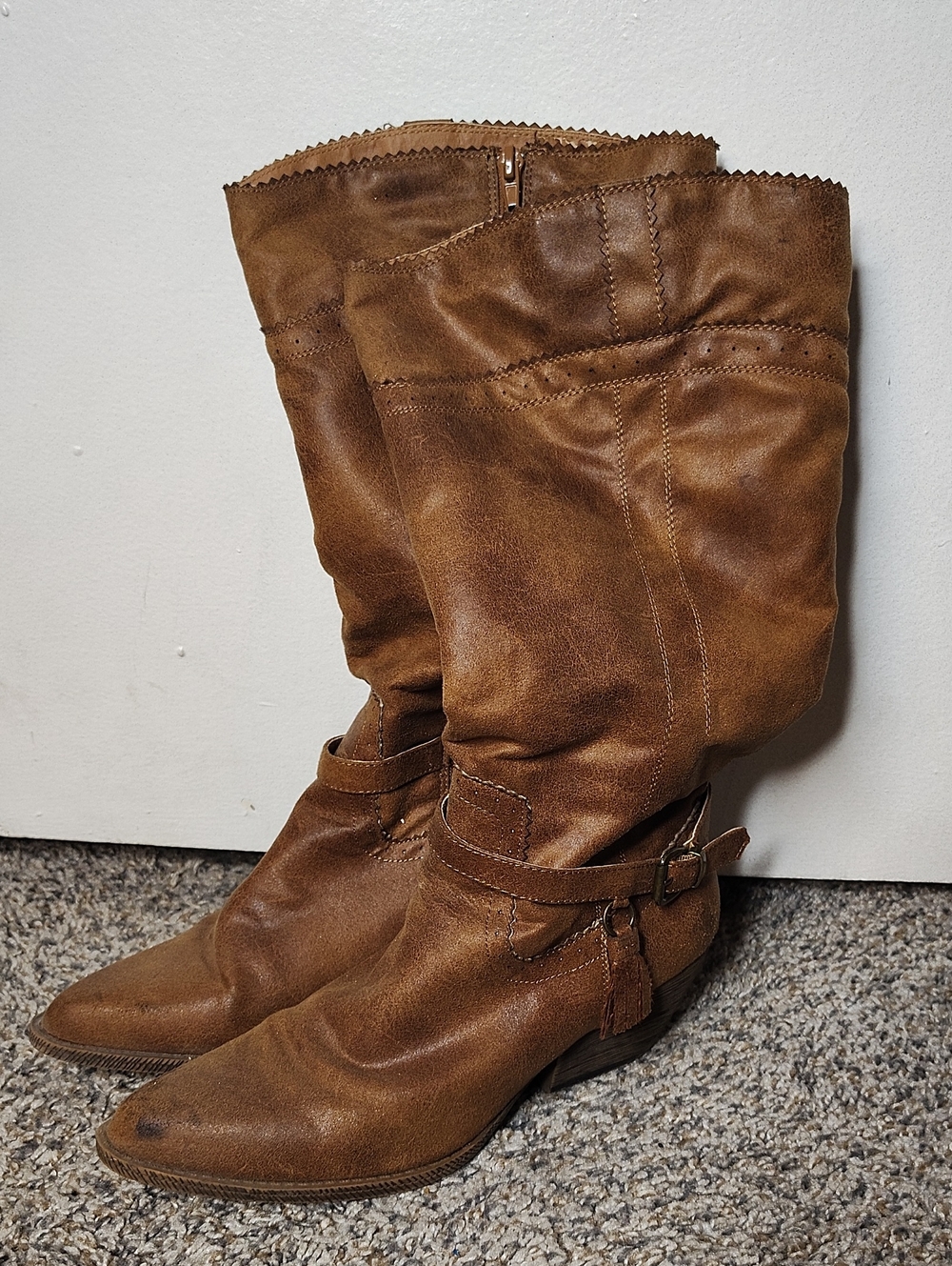 Women's Brown Mid-Calf Leather Boots